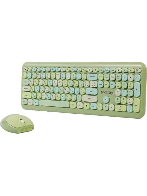 Набор клавиатура+мышь Smartbuy мультимедийный, зеленый (SBC-666395AG-G)