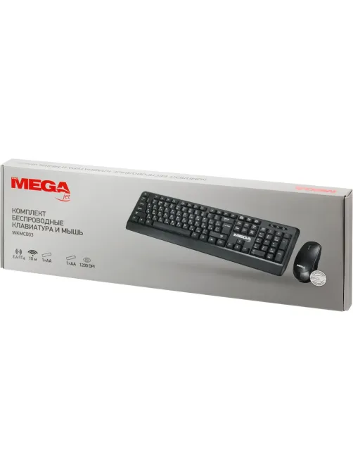 Набор клавиатура+мышь ProMega jet WKMC003 USB WLS RT/1+1 АА/dpi1200/3кн/чер