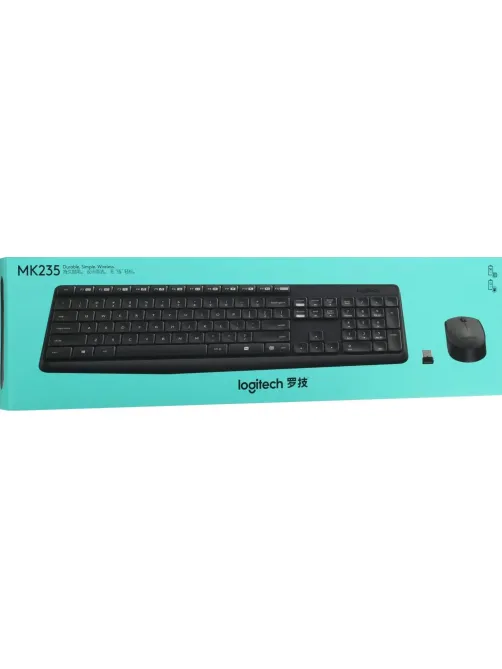 Набор клавиатура+мышь Logitech MK235,серый/черный,USB беспров(920-007949)