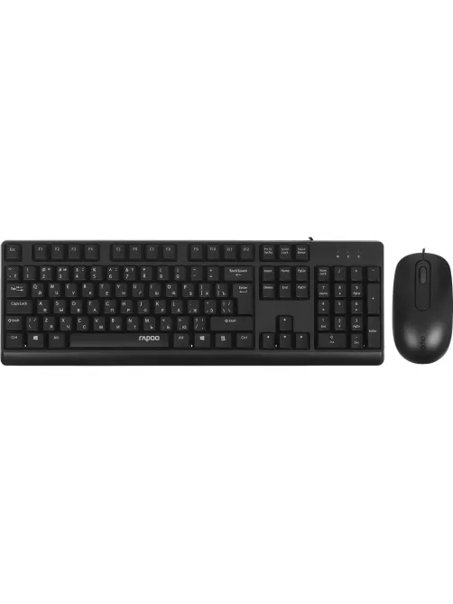 Набор клавиатура+мышь RAPOO проводная X130PRO, цвет - черный