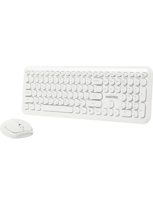 Набор клавиатура+мышь Smartbuy мультимедийный, белый (SBC-666395AG-W)