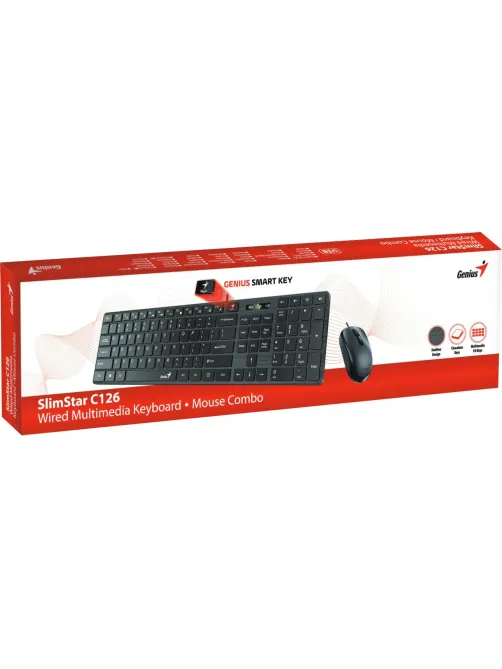 Набор клавиатура+мышь Genius SlimStar C126 (USB), Black      (31330007402)