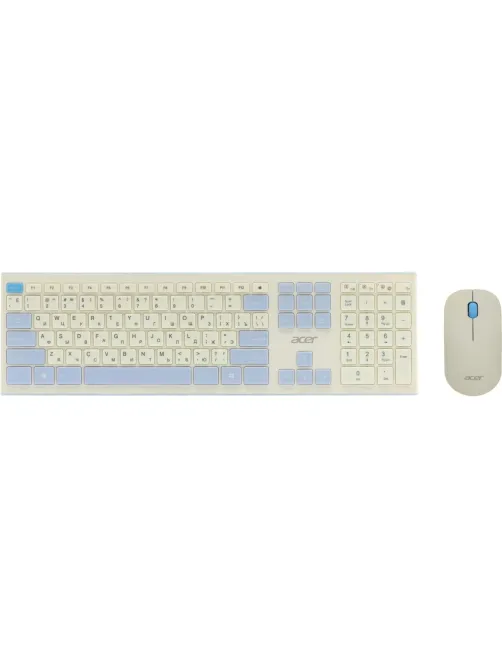 Набор клавиатура+мышь Acer OCC205(ZL.ACCEE.00C)/белый/голубой/slim