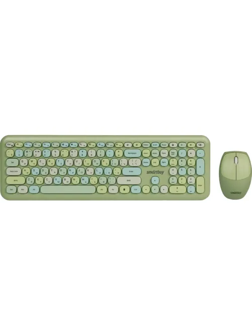 Набор клавиатура+мышь Smartbuy мультимедийный, зеленый (SBC-666395AG-G)