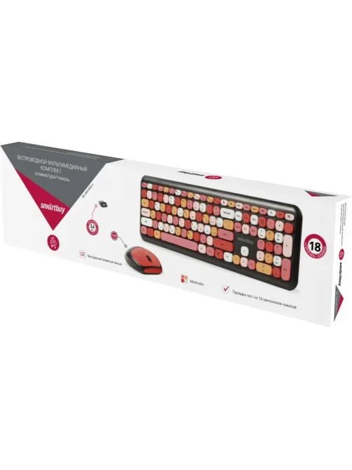 Набор клавиатура+мышь Smartbuy мультимедийный, черный(SBC-666395AG-K)