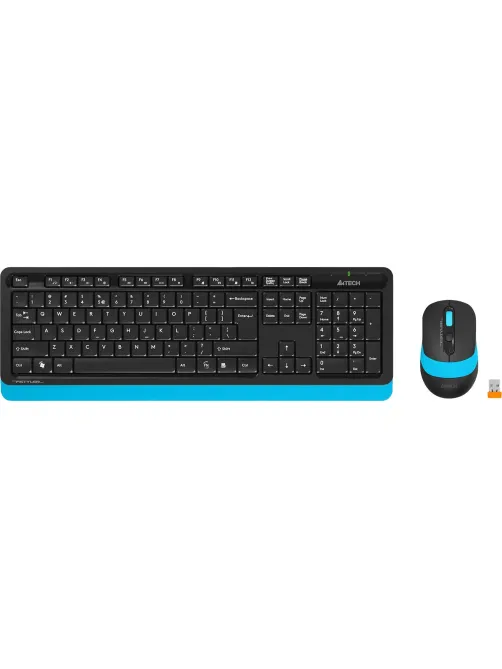 Набор клавиатура+мышь A4Tech Fstyler FG1010 кл:черн/син м:черн/син USB WLS