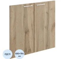 Двери Комус Мебель К-Loft 2шт. 241H008 764х16х680 дуб натур/бел ручка