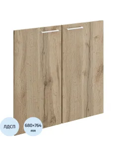 Двери Комус Мебель К-Loft 2шт. 241H008 764х16х680 дуб натур/бел ручка