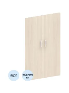 Двери MON_Канц средние ЛДСП (2шт.) ДК36.15 дуб молочный