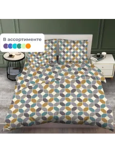 Постельное белье 1,5сп набивн. бязь 140г/м2 (нав.70х70 1 шт.), микс