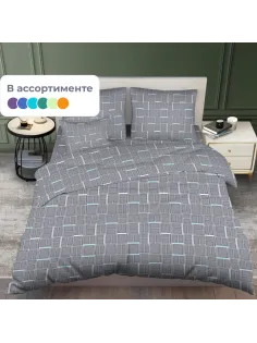 Постельное белье 1,5сп набивн.бязь 140г/м2 (нав.70х70 2шт.), микс