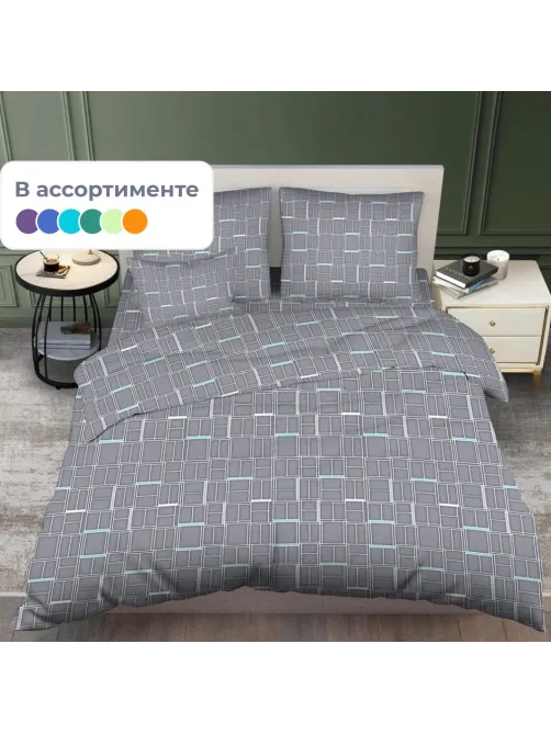 Постельное белье 1,5сп набивн.бязь 140г/м2 (нав.70х70 2шт.), микс