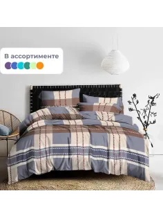 Постельное белье 1,5сп полисатин 80г/м2 (нав.60х60 1 шт.), ассорти