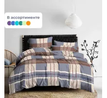 Постельное белье 1,5сп полисатин 80г/м2 (нав.50х70 1 шт.), ассорти