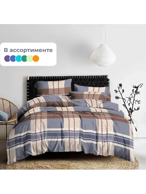 Постельное белье 1,5сп полисатин 80г/м2 (нав.50х70 1 шт.), ассорти