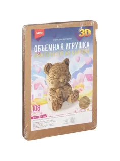 Конструктор из картона. Объёмная игрушка Мишка с сердечком, Нг-015