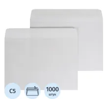 Конверт С5 ECOPOST белый стрип 162х229 без зап. 80г бел.92-100% 1000шт/уп