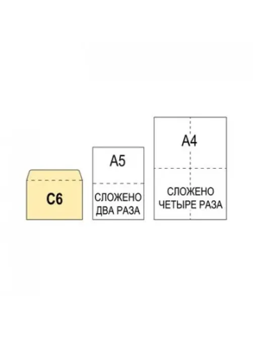 Конверт белый С6 стрип 114х162 80г КОМУС 1000шт/ уп
