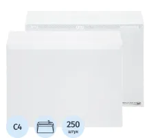 Конверт белый С4 стрип 229х324 90г КОМУС 250шт/ уп