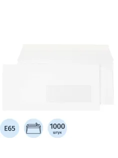 Конверт в упаковке ECOPOST Е65 стрип пр.окно110х220 80г 1000шт/уп./1836