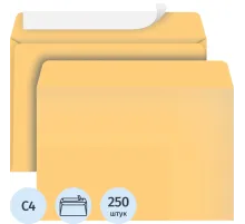 Конверт POSTFIX крафтС4 стрип229х324, 90г/м2, 250шт/уп