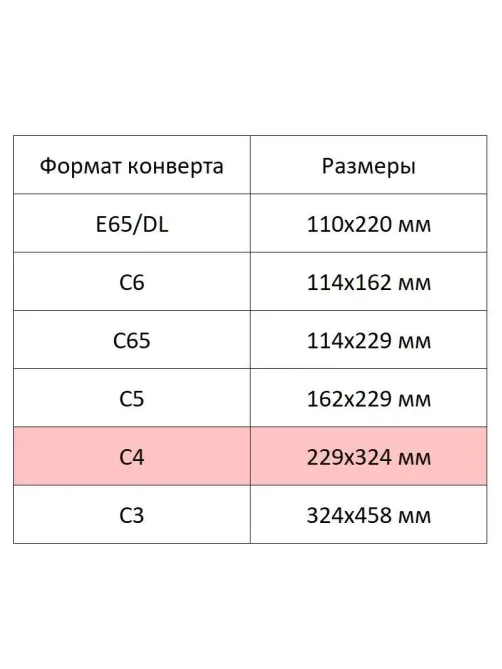 Конверт белый С4 стрип 229х324 100г без внут.зап. КОМУС 500шт/ уп