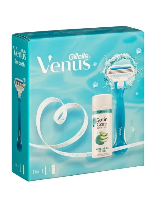 Подарочный набор Gillette Venus бритв Smooth и гел д/бр Satin Care 75мл жен