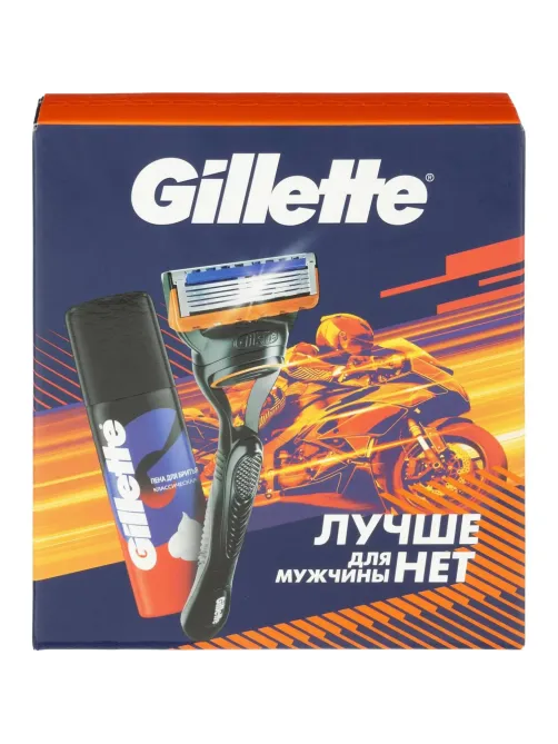 Подарочный набор GILLETTE FUS Бритв 1 смен кас+Пена д/бритья Классич 50мл