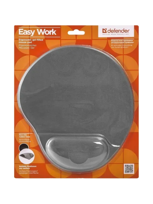 Коврик для мыши Defender Easy Work гелевый серый. (50915)