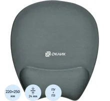 Коврик для мыши Oklick OK-RG0580-GR Мини серый 250x220x24мм