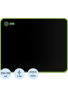 Коврик для мыши Cactus Black 250x200x3мм (CS-MP-D01S/ CS-MPC-D01S)
