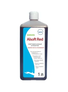 Антисептик кожный крашенный Alsoft Red 1л (содержание спирта 70%)