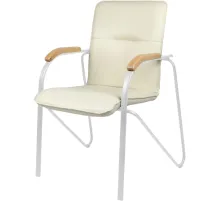 Конференц-кресло UA_EChair SAMBA Silver к/з беж./бук (V-18 1.007)