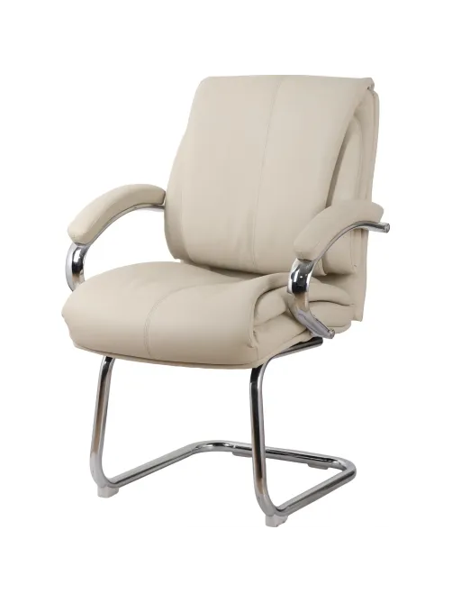 Конференц-кресло BN_SH_EChair-516V PU кожзам бежевый, хром