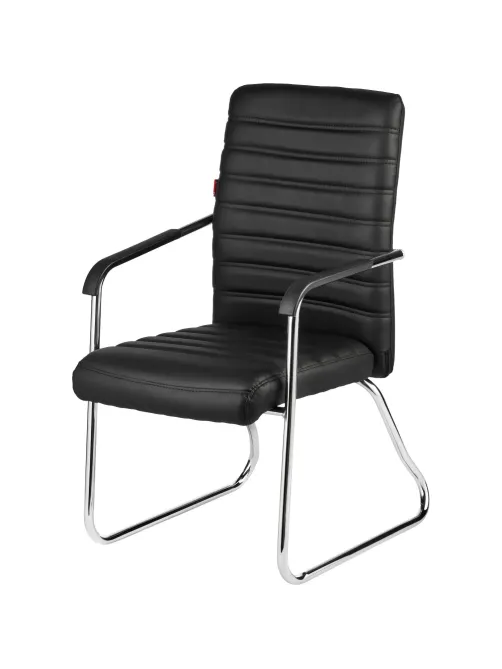 Конференц-кресло BN_TQ_Echair-806 VPU кожзам черный, хром