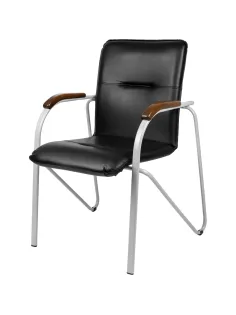 Конференц-кресло UA_EChair SAMBA Silver к/з черн./орех (V-4 1.031)