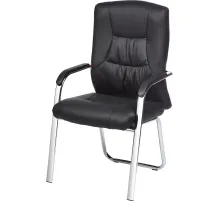 Конференц-кресло BN_TQ_Echair-807 VPU кожзам черный, хром