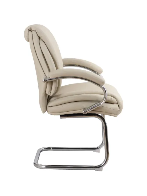 Конференц-кресло BN_SH_EChair-516V PU кожзам бежевый, хром