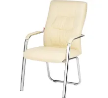 Конференц-кресло BN_TQ_Echair-807 VPU-1 кожзам бежевый, хром