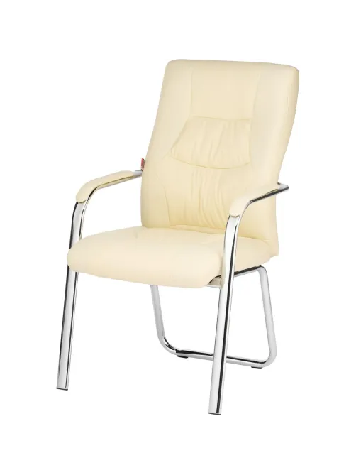 Конференц-кресло BN_TQ_Echair-807 VPU-1 кожзам бежевый, хром
