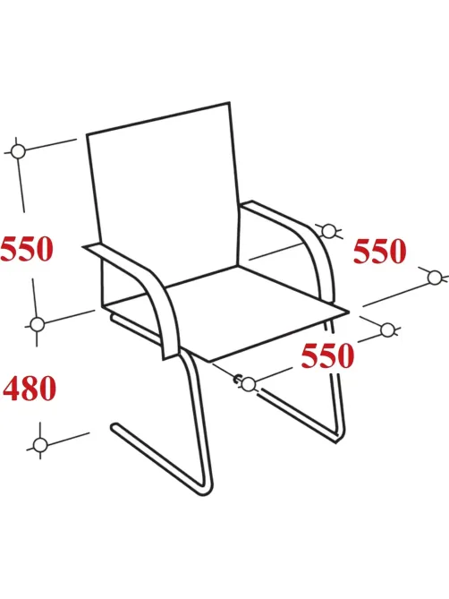 Конференц-кресло BN_SH_EChair-516V PU кожзам черный, хром