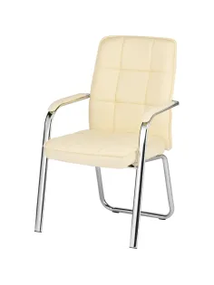 Конференц-кресло BN_TQ_Echair-810 VPU-1 кожзам бежевый, хром