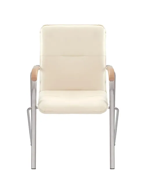 Конференц-кресло UA_EChair SAMBA Chrome к/з бежев./бук (V-18 1.007)