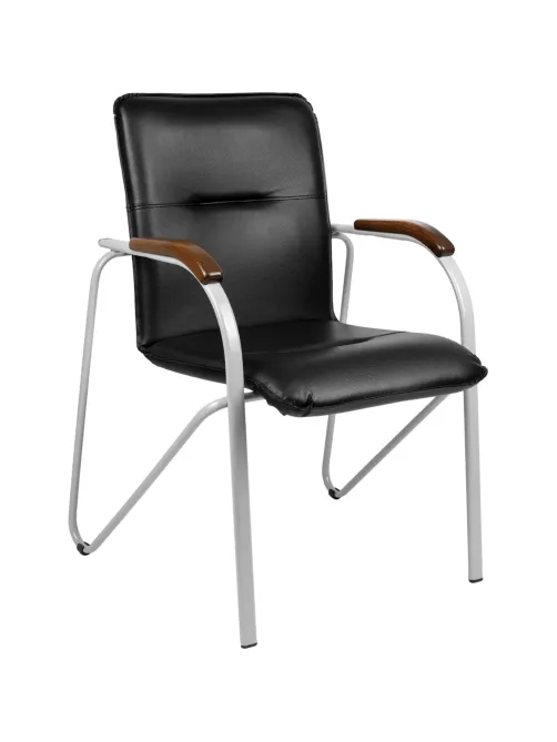 Конференц-кресло UA_EChair SAMBA Silver к/з черн./орех (V-4 1.031)