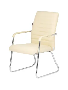 Конференц-кресло BN_TQ_Echair-806 VPU-1 кожзам бежевый, хром