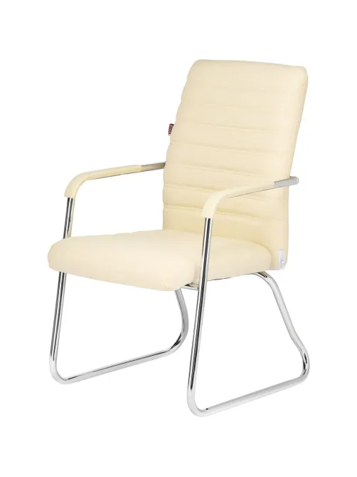 Конференц-кресло BN_TQ_Echair-806 VPU-1 кожзам бежевый, хром