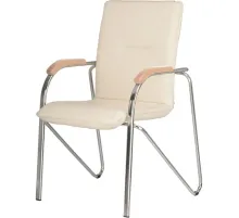 Конференц-кресло UA_EChair SAMBA Chrome к/з бежев./бук (V-18 1.007)