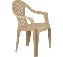 Кресло PR_Decorona DeVeranda 540x535x785 мм, круглая сетчатая спинка латте