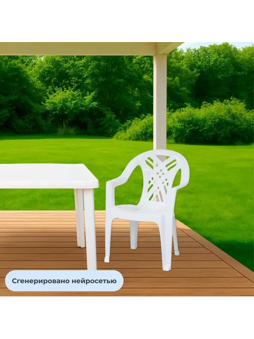 Кресло пластиковое SPG_ №6 Престиж-2, белое