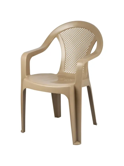 Кресло PR_Decorona DeVeranda 540x535x785 мм, круглая сетчатая спинка латте